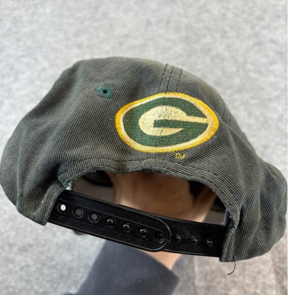 VINTAGE 90s NFL Green Bay Packers Brett Favre 4 Hat Cap Mens Black Snapback - Picture 4 of 6